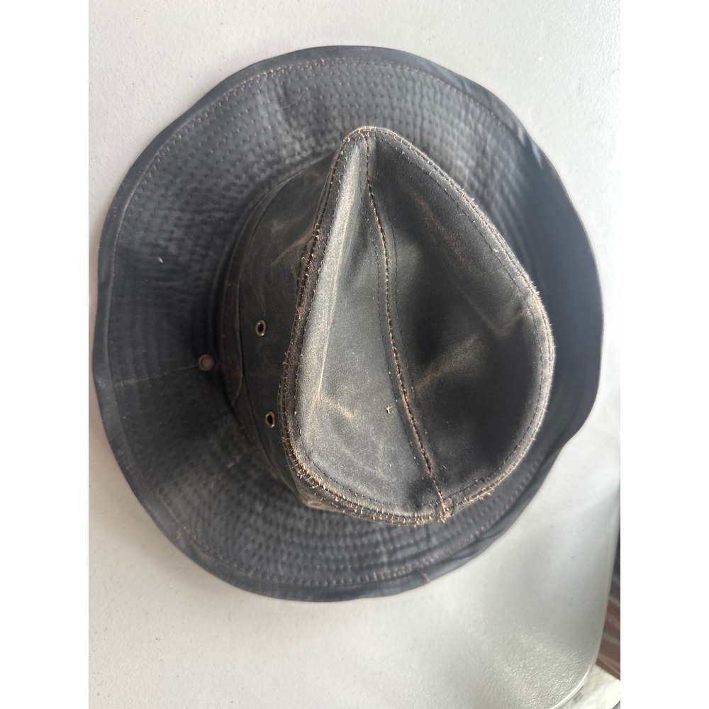 Broner Mens Outback Hat Black Waxed Canvas Style Safari Bush Hat Medium RN41517‎